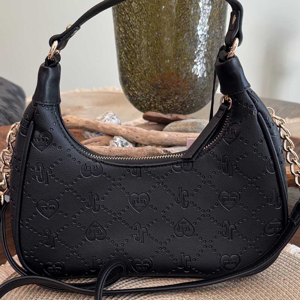 Juicy Couture Black Embossed Hobo with Gold Hardware NWT - Picture 3 of 4